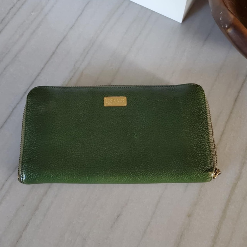 Vintage Enrico Green Pebble Leather Wallet